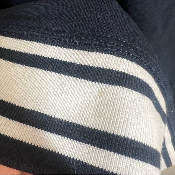 J Jill Fit Womens Navy Blue Contrast Band Pullover Shirt Size XL Cotton Blend - Picture 8 of 9